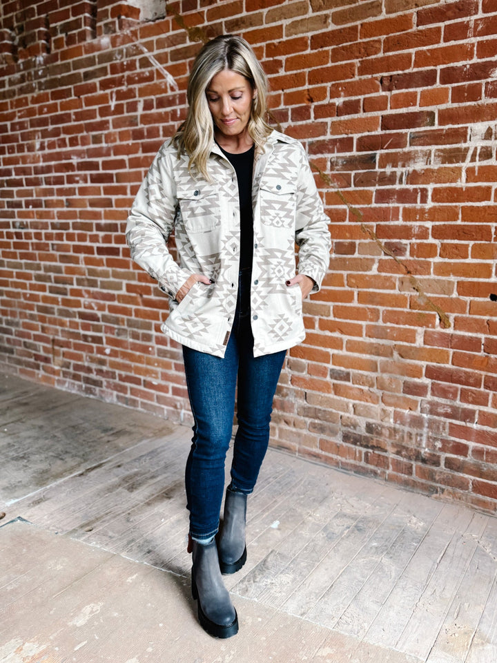 Clovis Insulated Shacket, Puebla Pebble