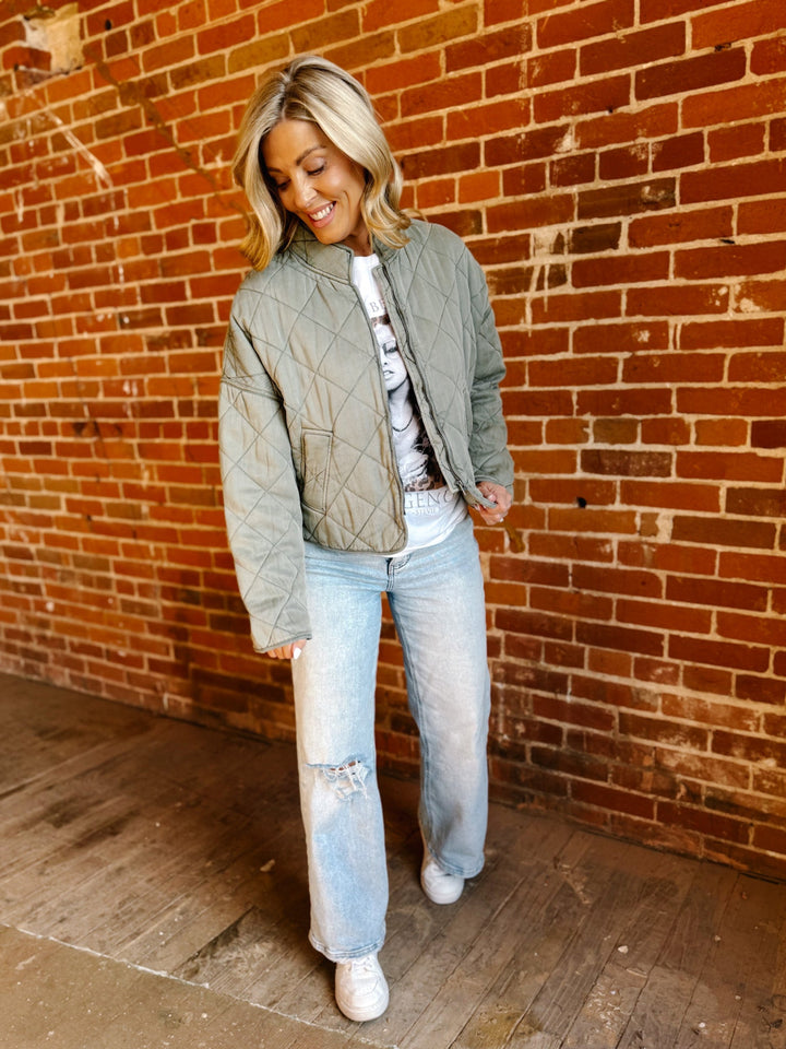 Cool Down Quilted Jacket, Olive