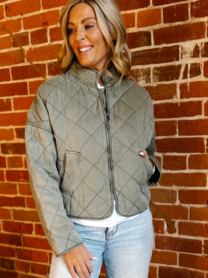 Cool Down Quilted Jacket, Olive