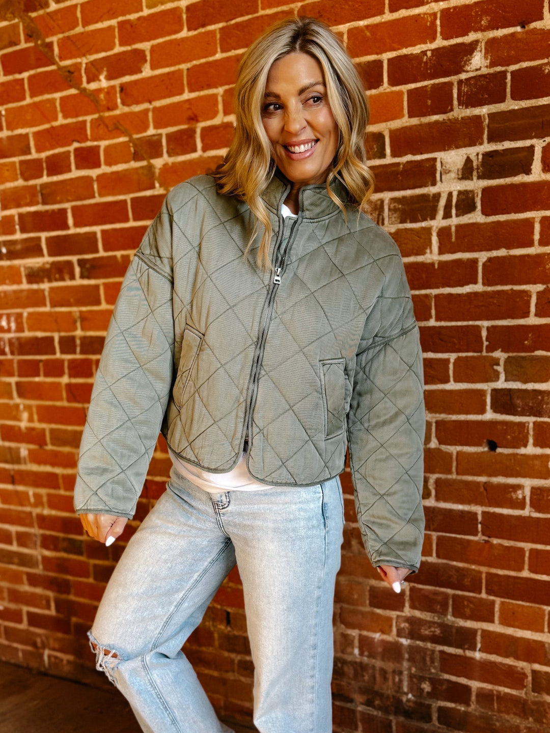 Cool Down Quilted Jacket, Olive