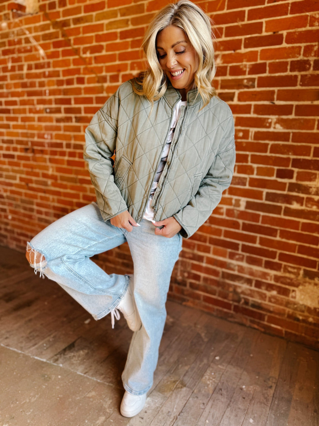 Cool Down Quilted Jacket, Olive