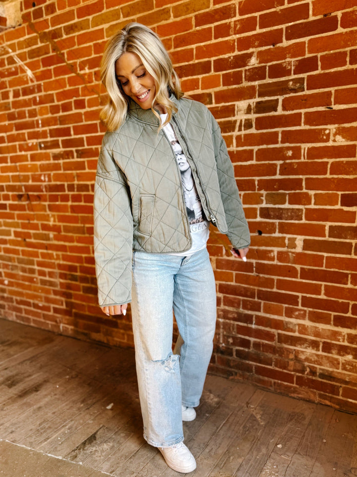 Cool Down Quilted Jacket, Olive