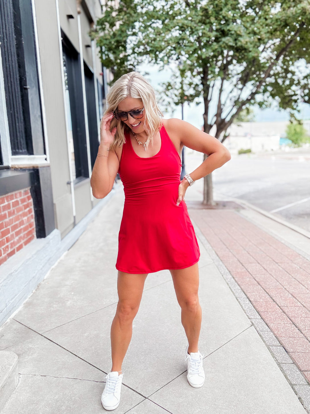 Court Day Romper Dress, Red