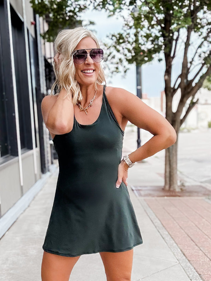 Court Day Romper Dress, Regency Green