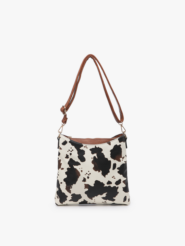 Emma Crossbody Bag, Cow/Brown