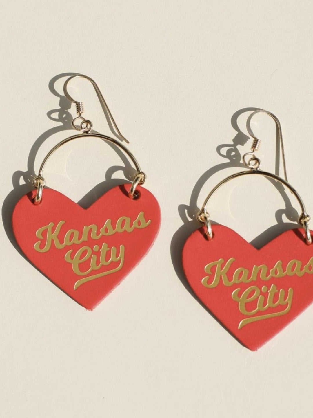 Crimson KC Lovers Earrings, Gold