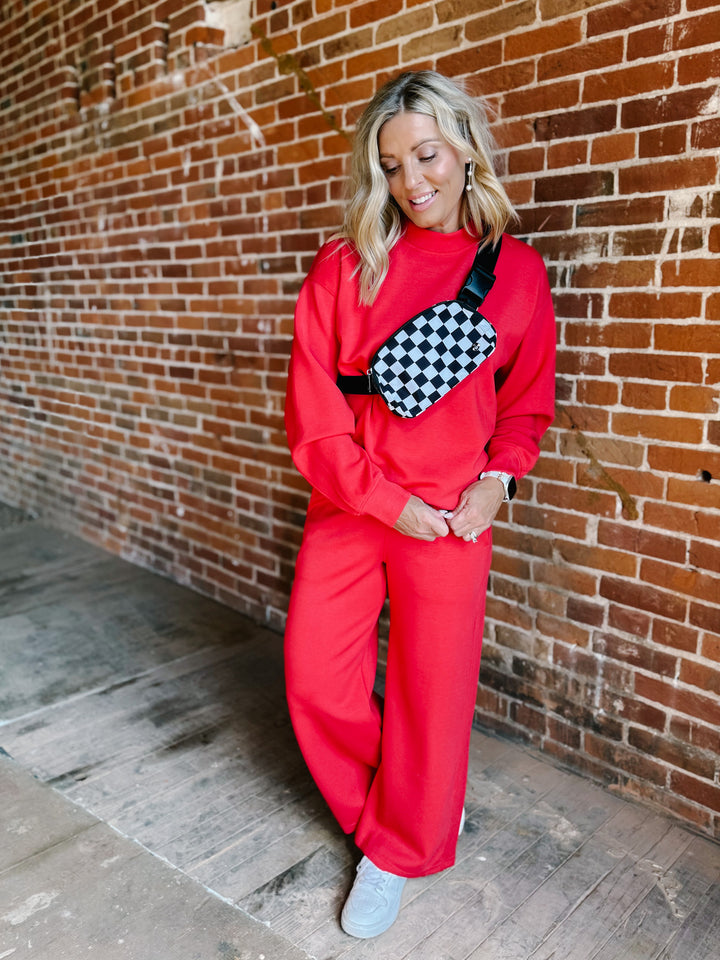 Cross Over Checkered Bum Bag Black/White