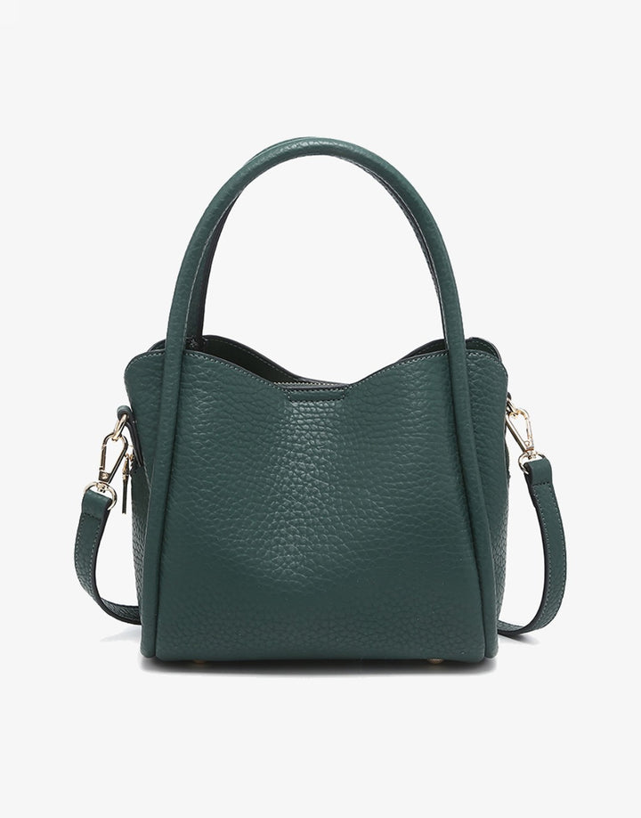 Ruby 3 Compartment Satchel, Dark Forest Green