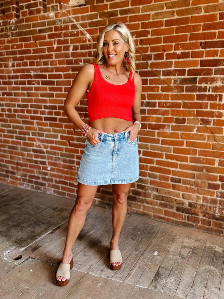 Denim Days Skort, Light Wash