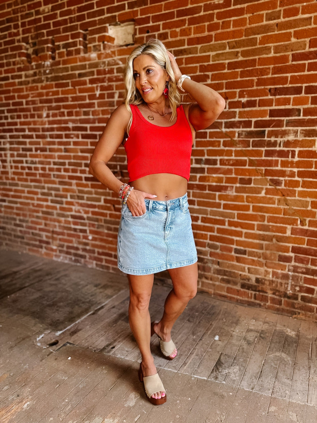 Denim Days Skort, Light Wash