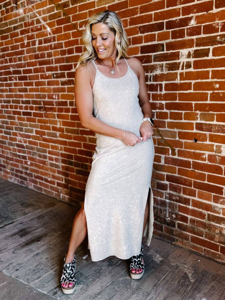 Desert Drift Mineral Wash Maxi Dress, Bamboo