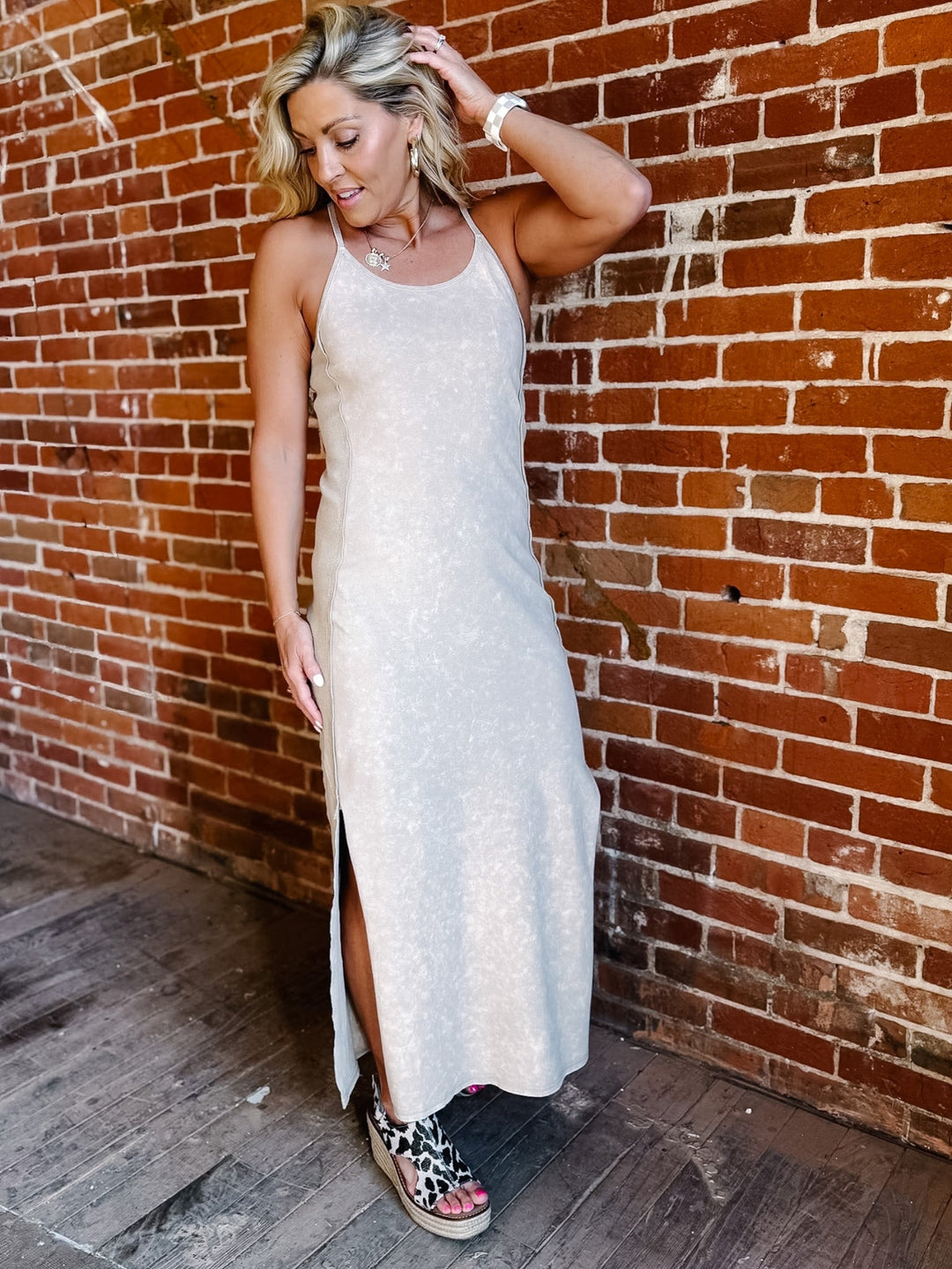 Desert Drift Mineral Wash Maxi Dress, Bamboo