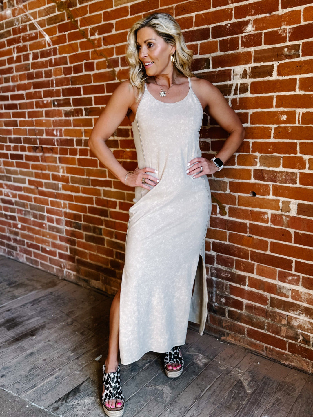 Desert Drift Mineral Wash Maxi Dress, Bamboo