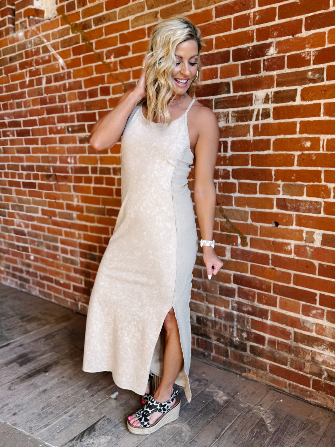 Desert Drift Mineral Wash Maxi Dress, Bamboo