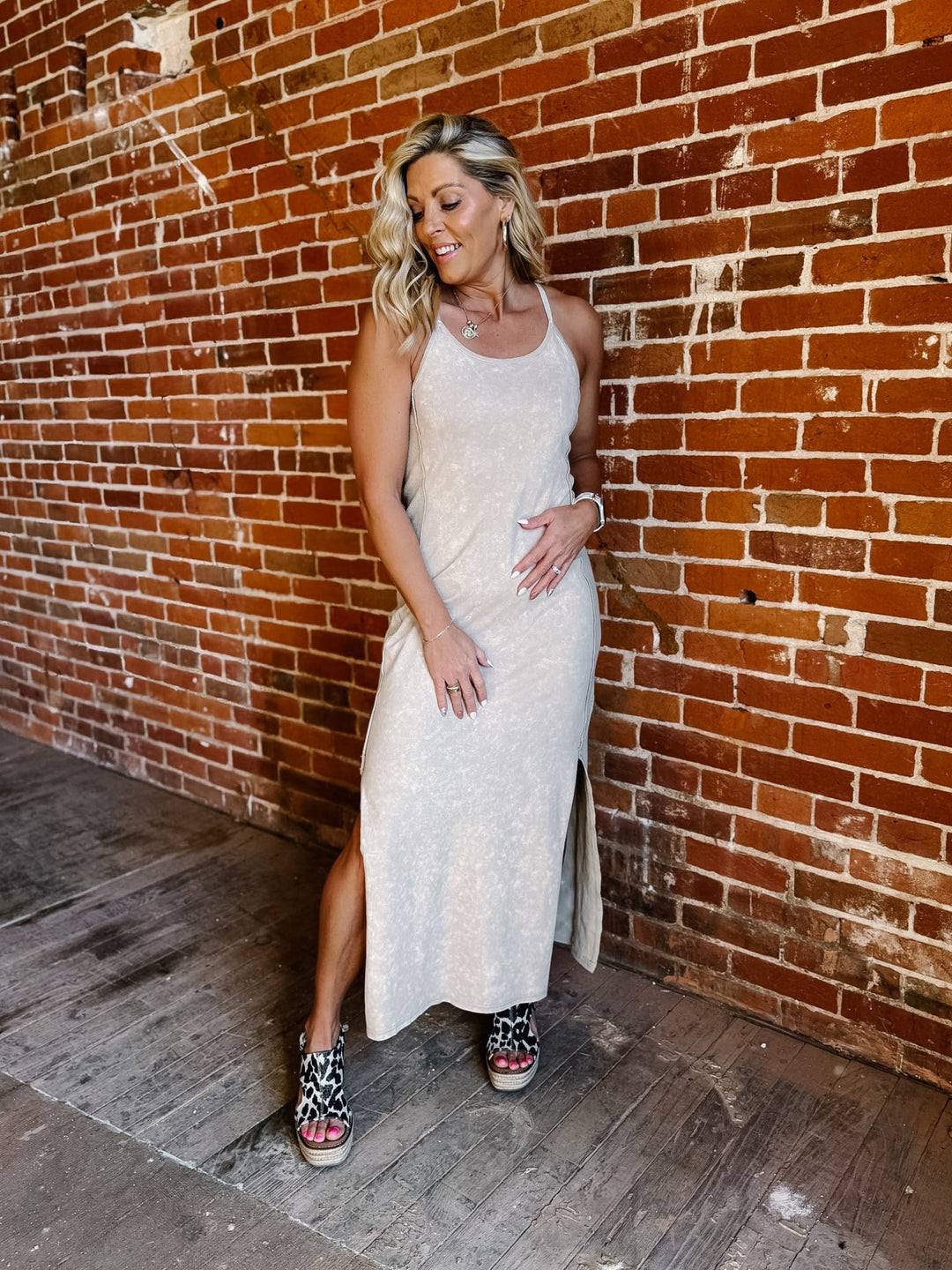 Desert Drift Mineral Wash Maxi Dress, Bamboo