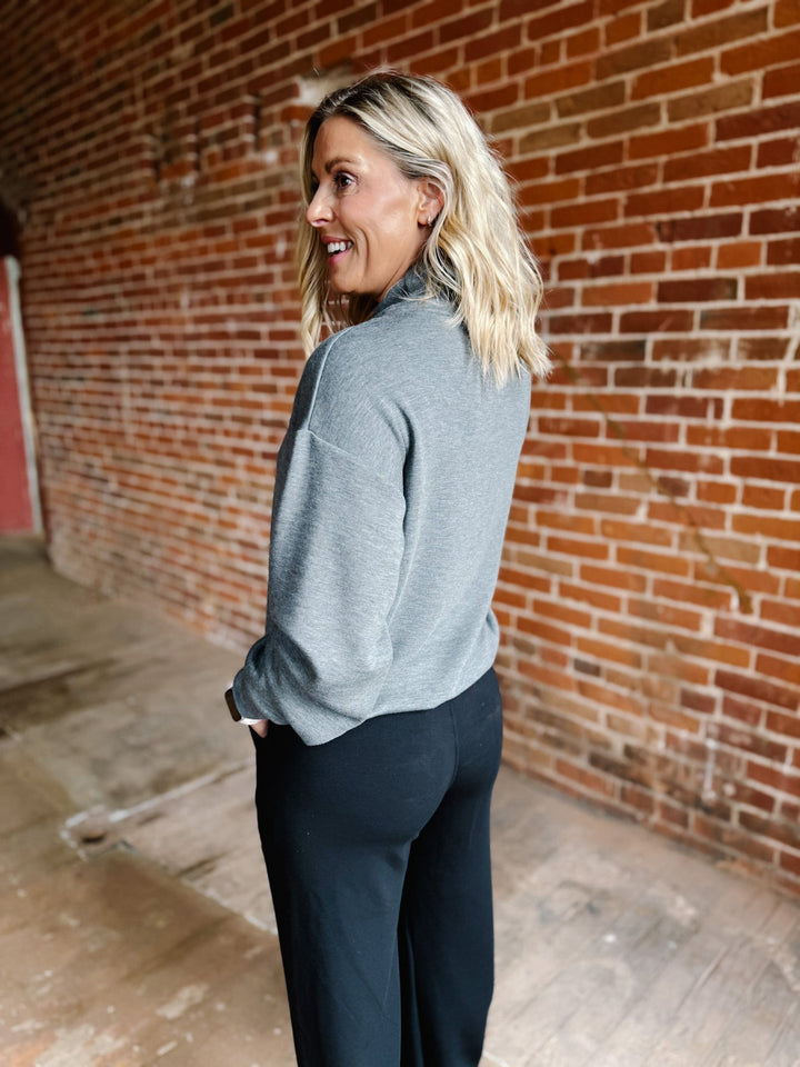 Diana Luxe Qtr Zip Pullover, Heather Charcoal