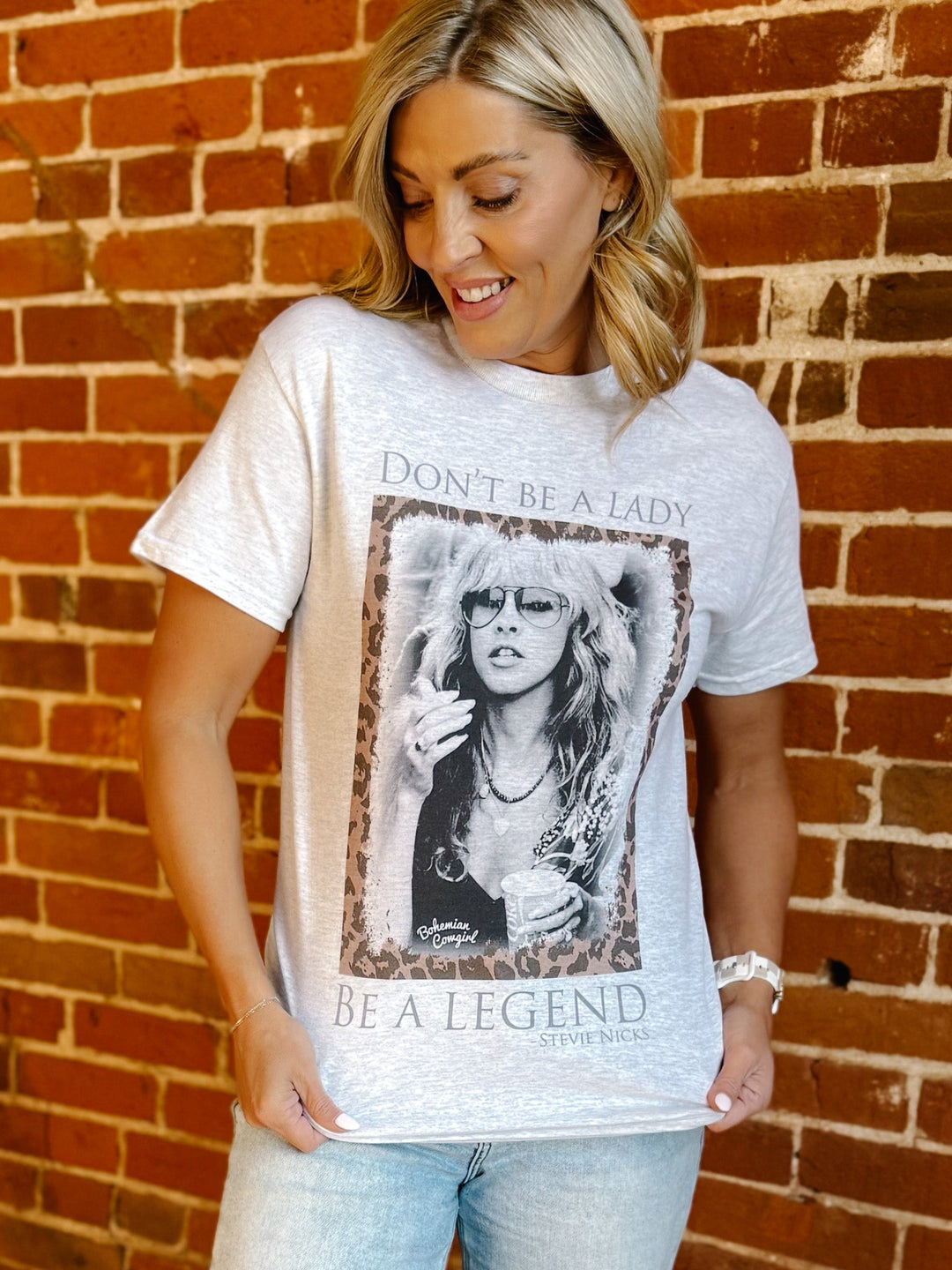 Don't Be a Lady, Be a Legend Graphic Tee, Heather Grey