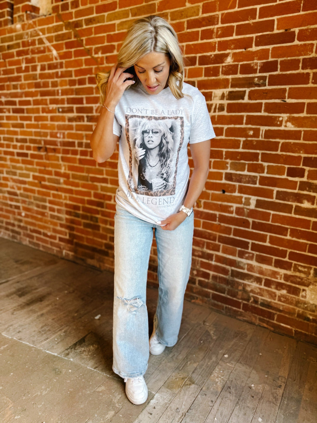 Don't Be a Lady, Be a Legend Graphic Tee, Heather Grey