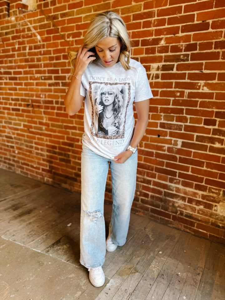Don't Be a Lady, Be a Legend Graphic Tee, Heather Grey