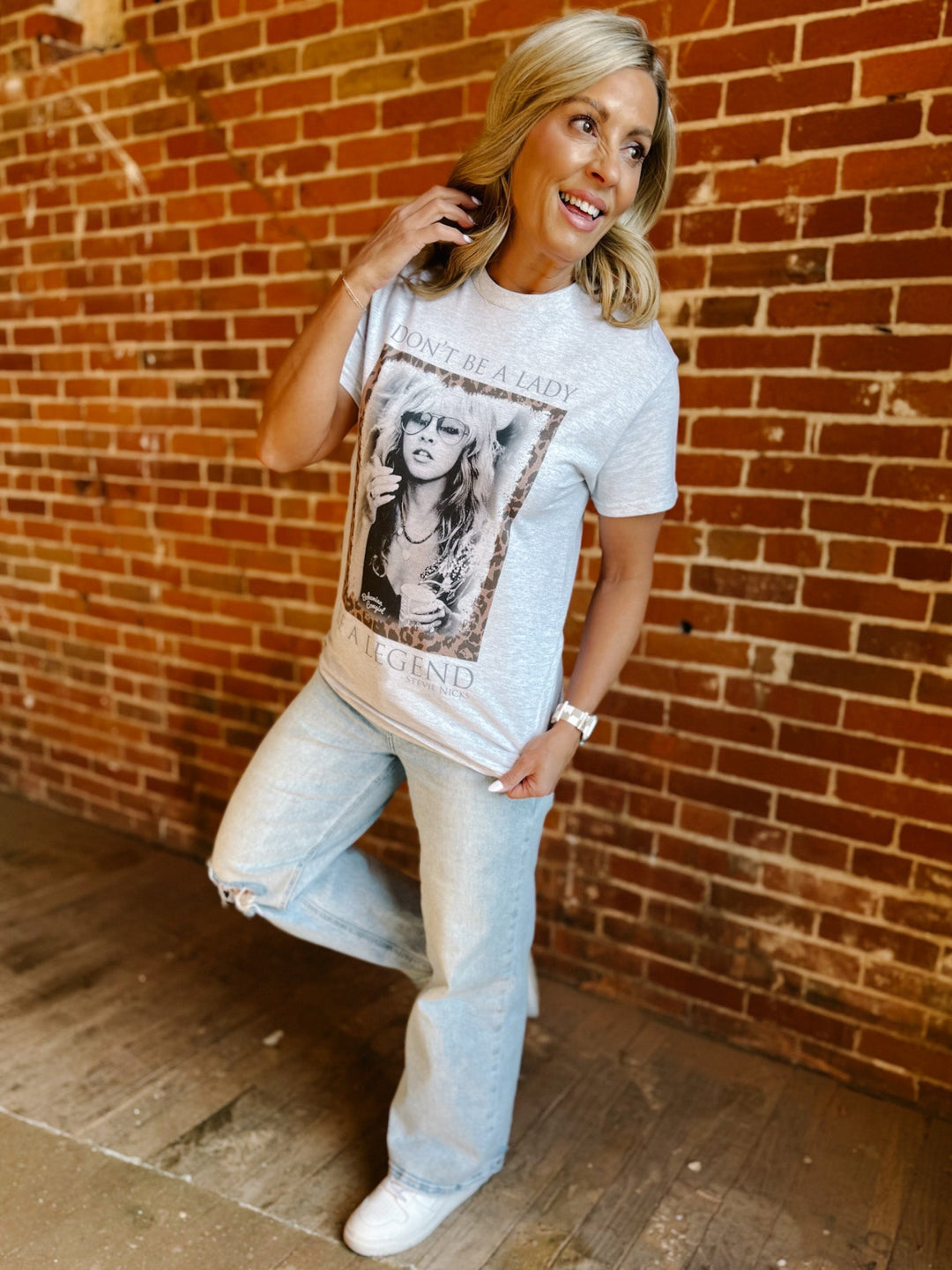 Don't Be a Lady, Be a Legend Graphic Tee, Heather Grey