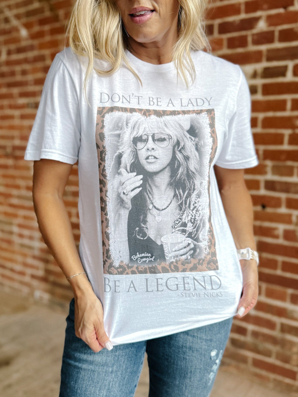 Don't Be a Lady, Be a Legend Graphic Tee, White