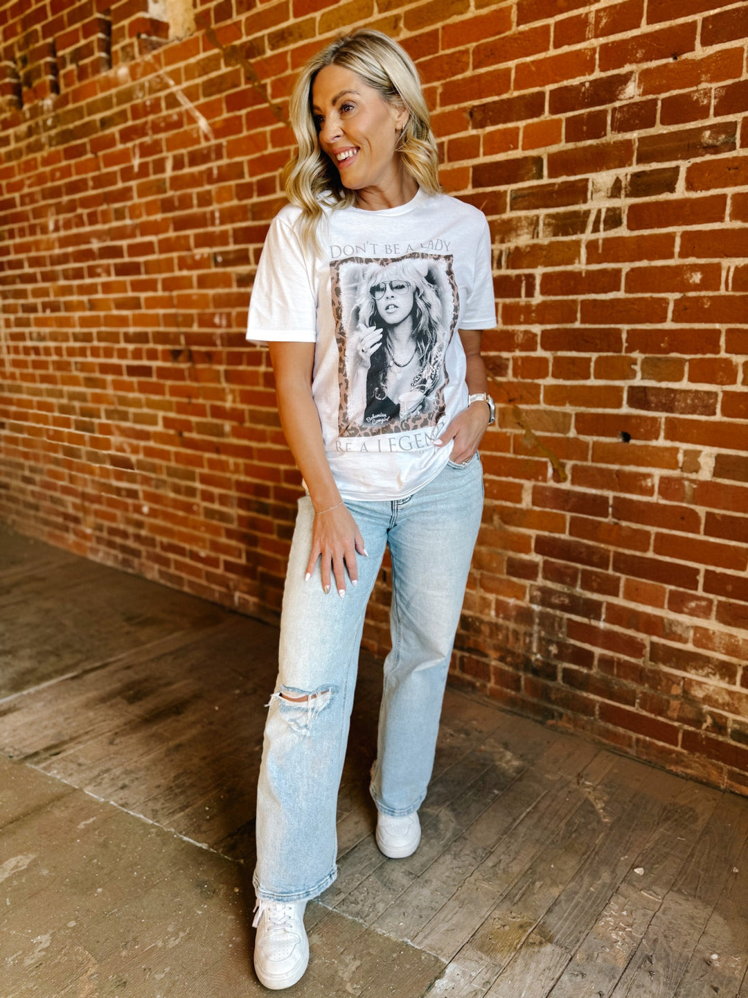 Don't Be a Lady, Be a Legend Graphic Tee, White