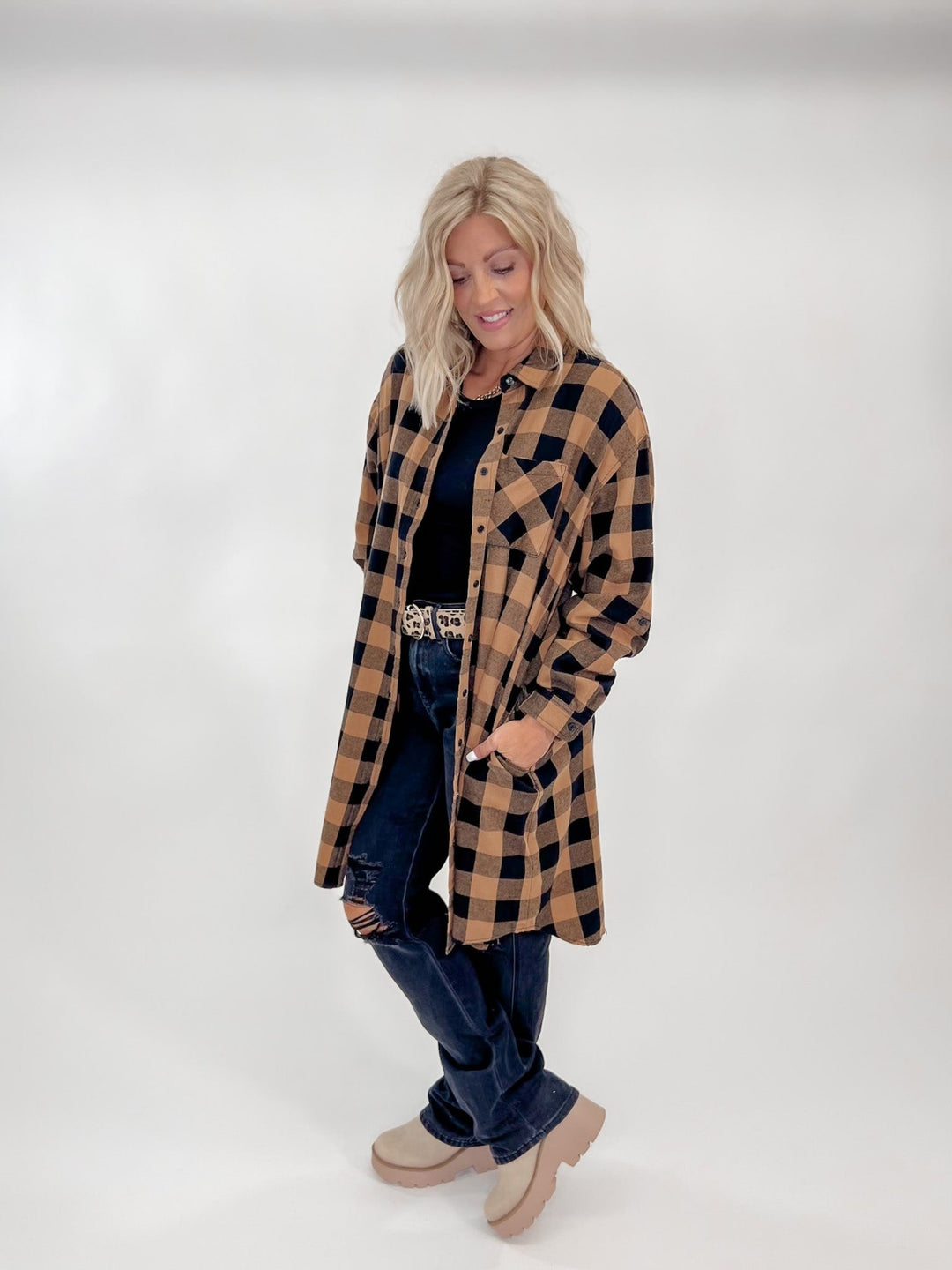 Double Duty Duster Plaid, Sand