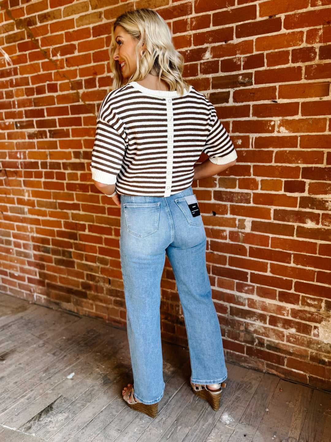 Double Take High-Rise Crop Straight Jean, Medium Wash