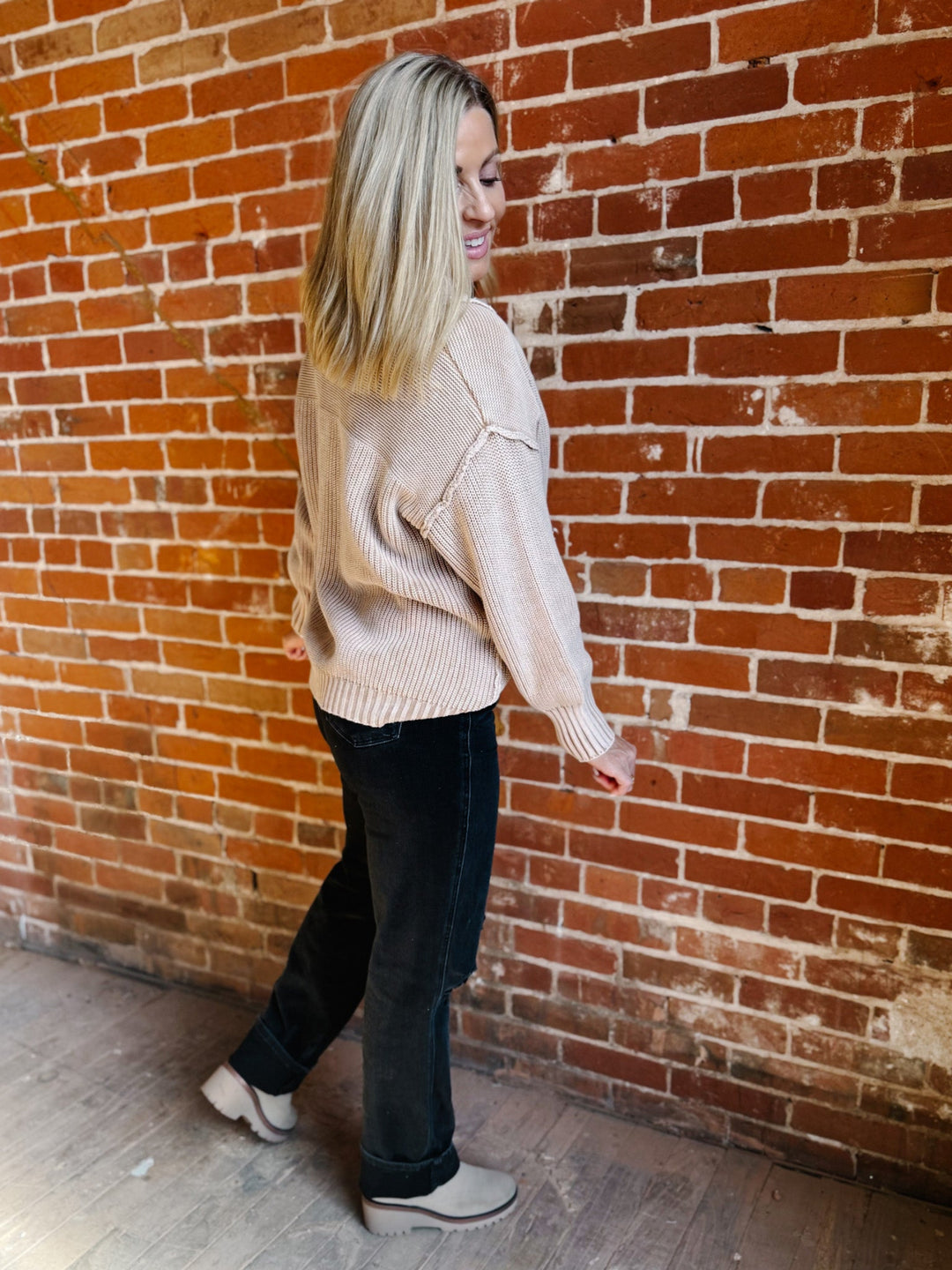 Driftwood Henley Pullover, Washed Walnut