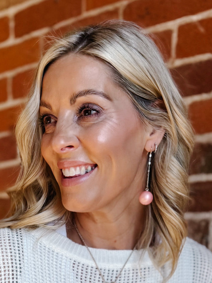 Dropped The Ball Earrings, Rose