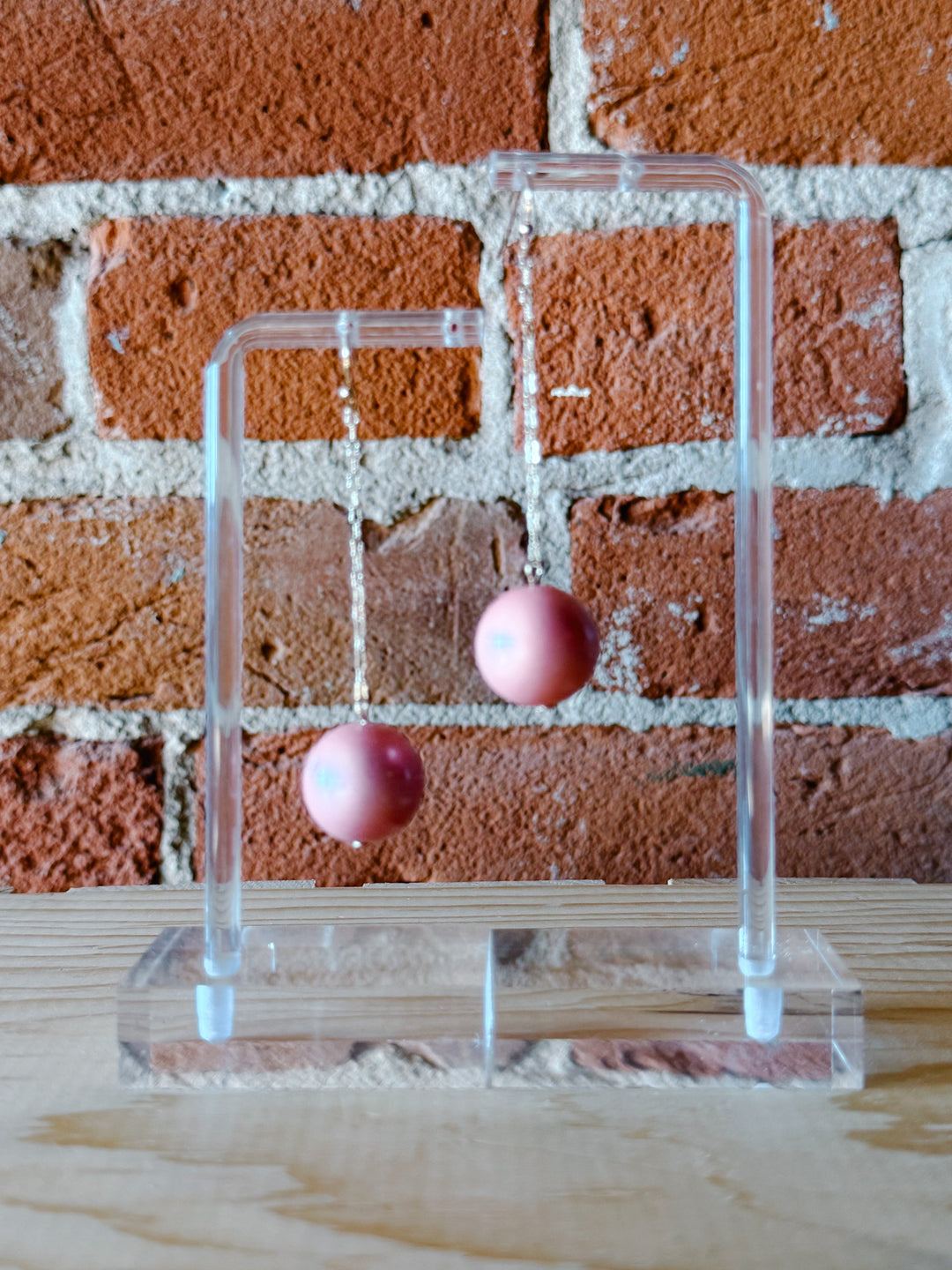 Dropped The Ball Earrings, Rose