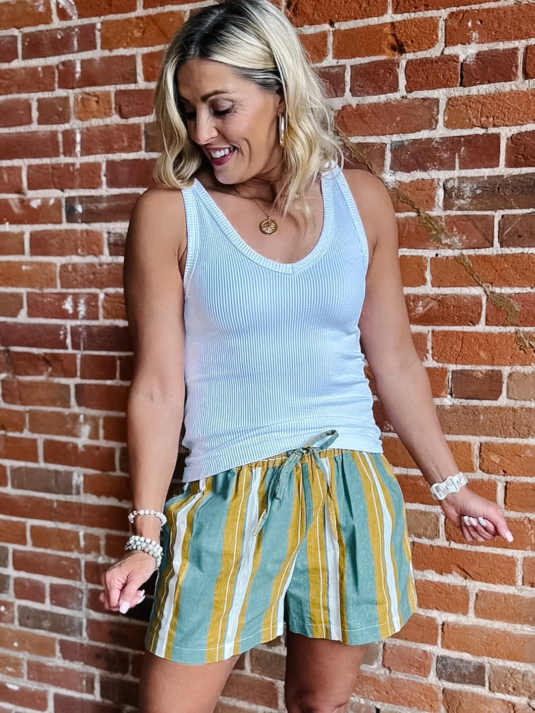 Dual Mood Reversible Ribbed Tank, White