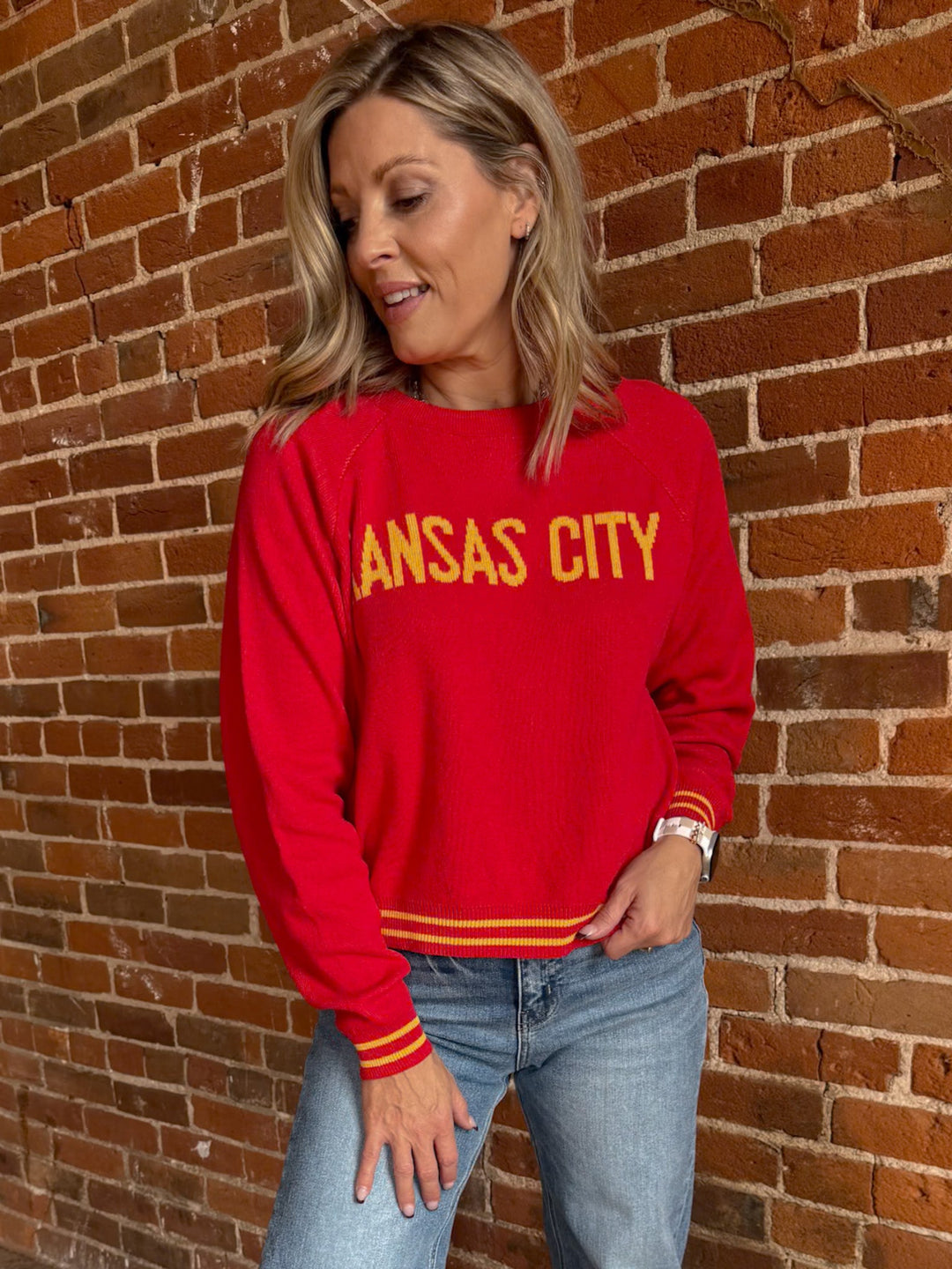 **EXCLUSIVE** Kansas City Spirit Sweater, Red