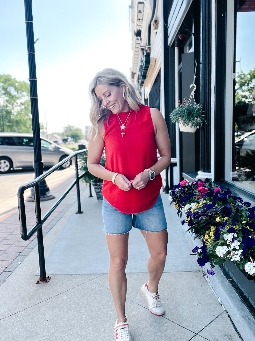 Easy Breezy Sleeveless Top, Red