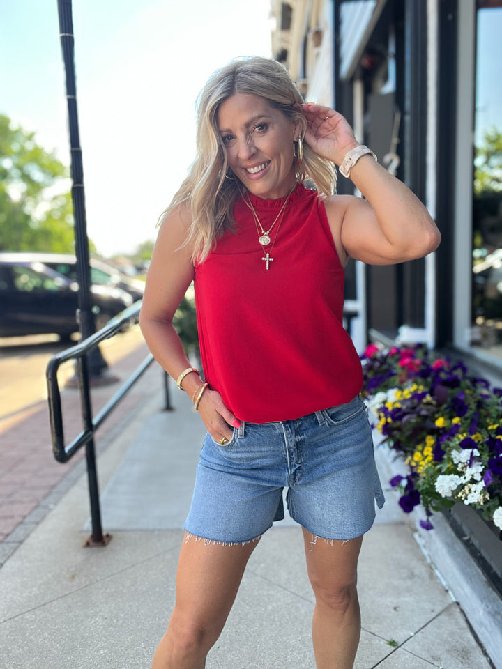 Easy Breezy Sleeveless Top, Red