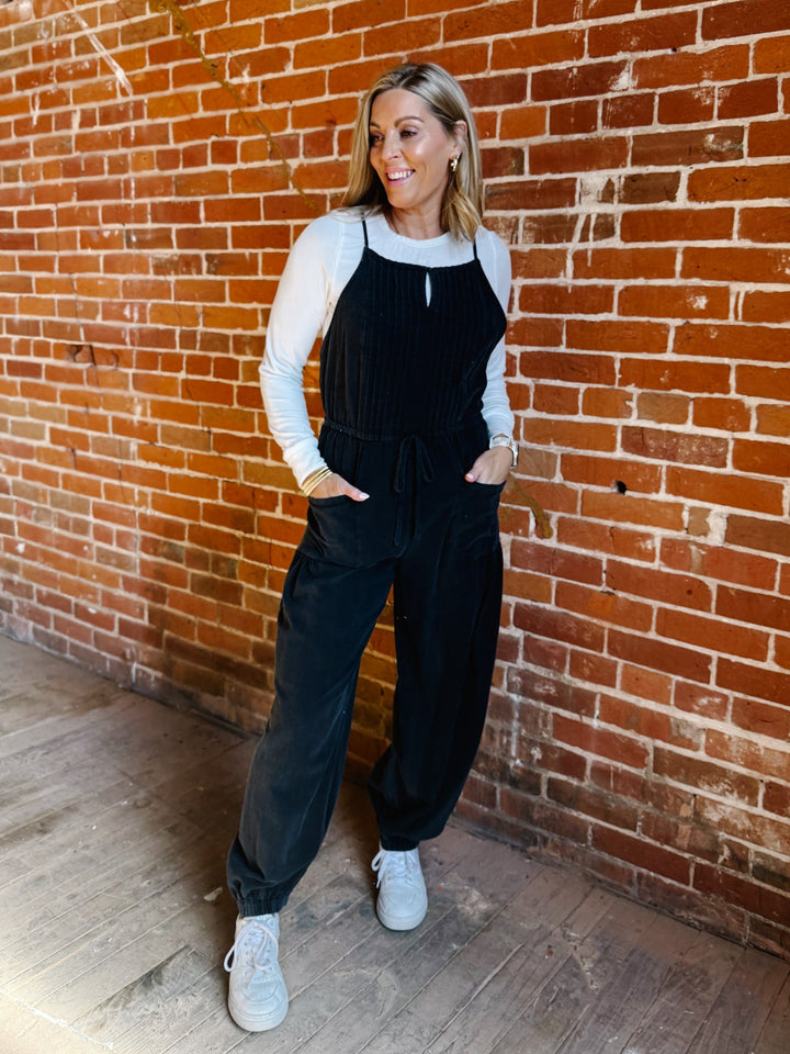 Easy Does it Jumpsuit, Ash Black