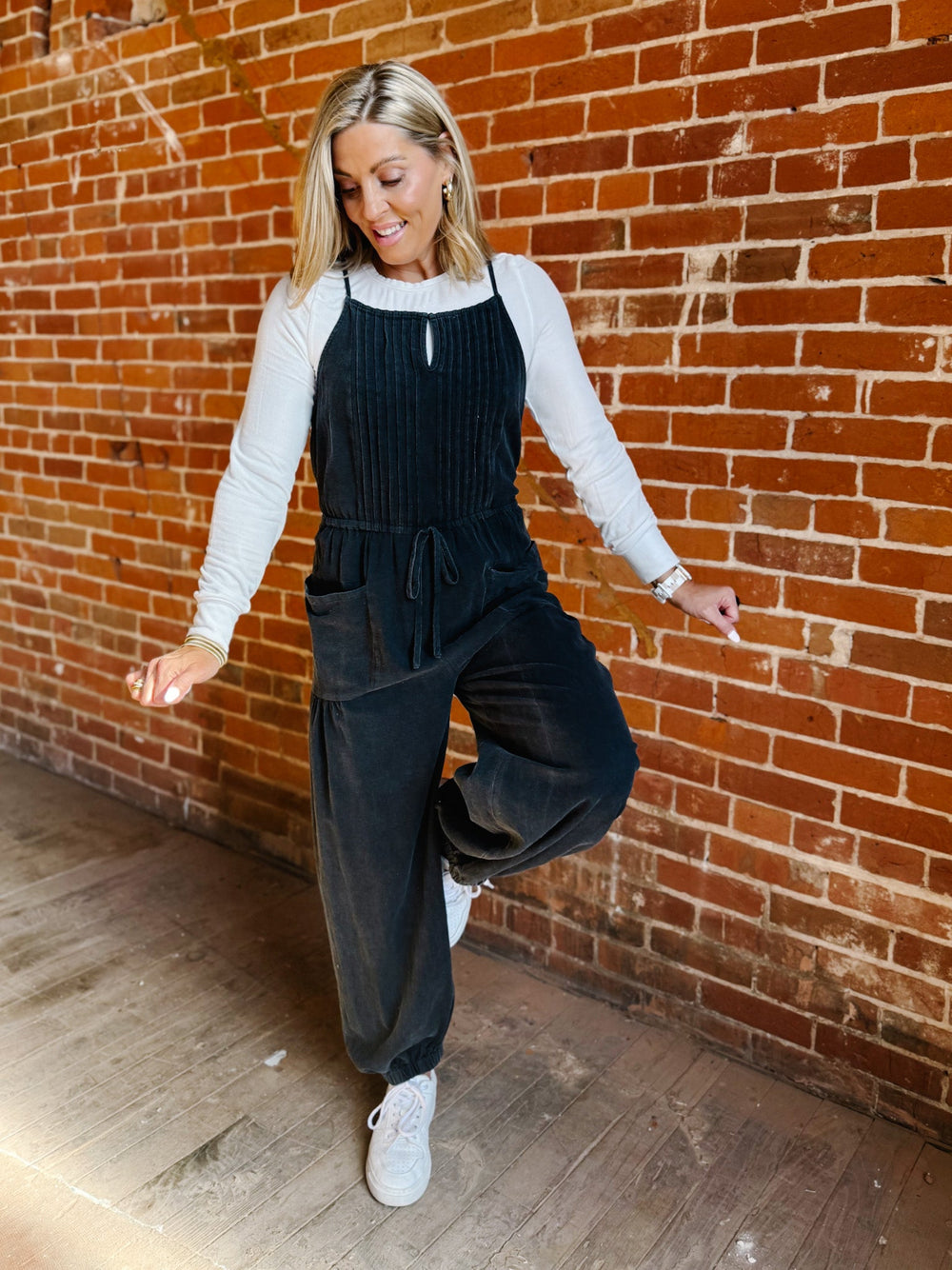 Easy Does it Jumpsuit, Ash Black