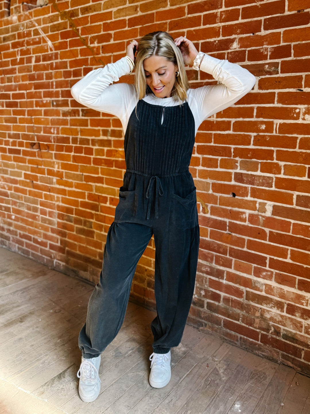 Easy Does it Jumpsuit, Ash Black