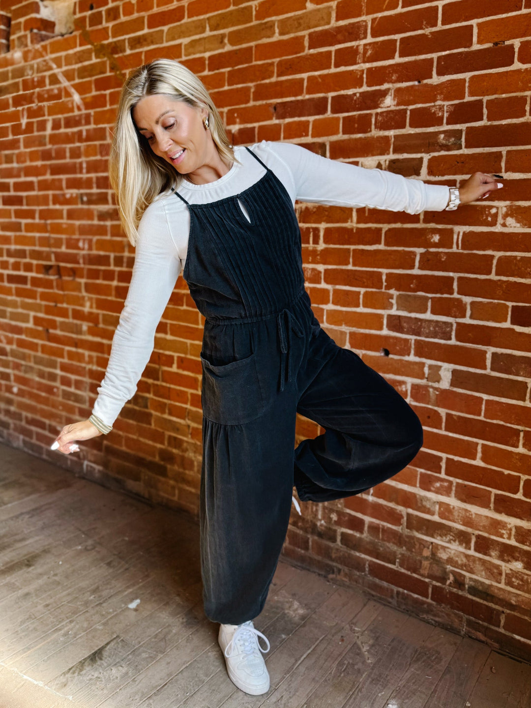 Easy Does it Jumpsuit, Ash Black