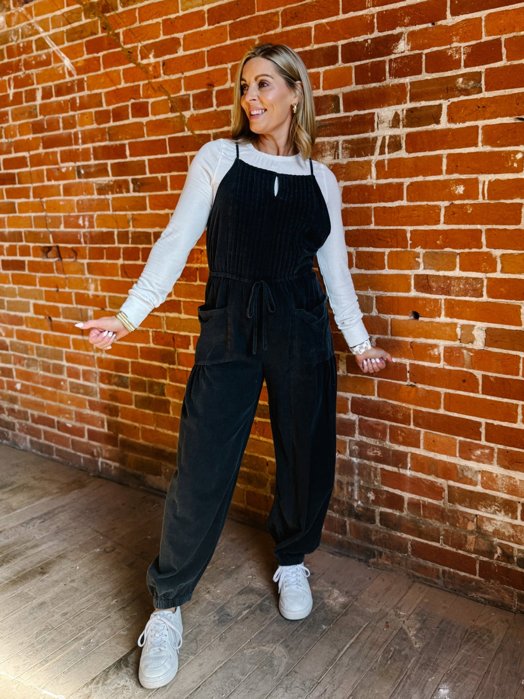 Easy Does it Jumpsuit, Ash Black