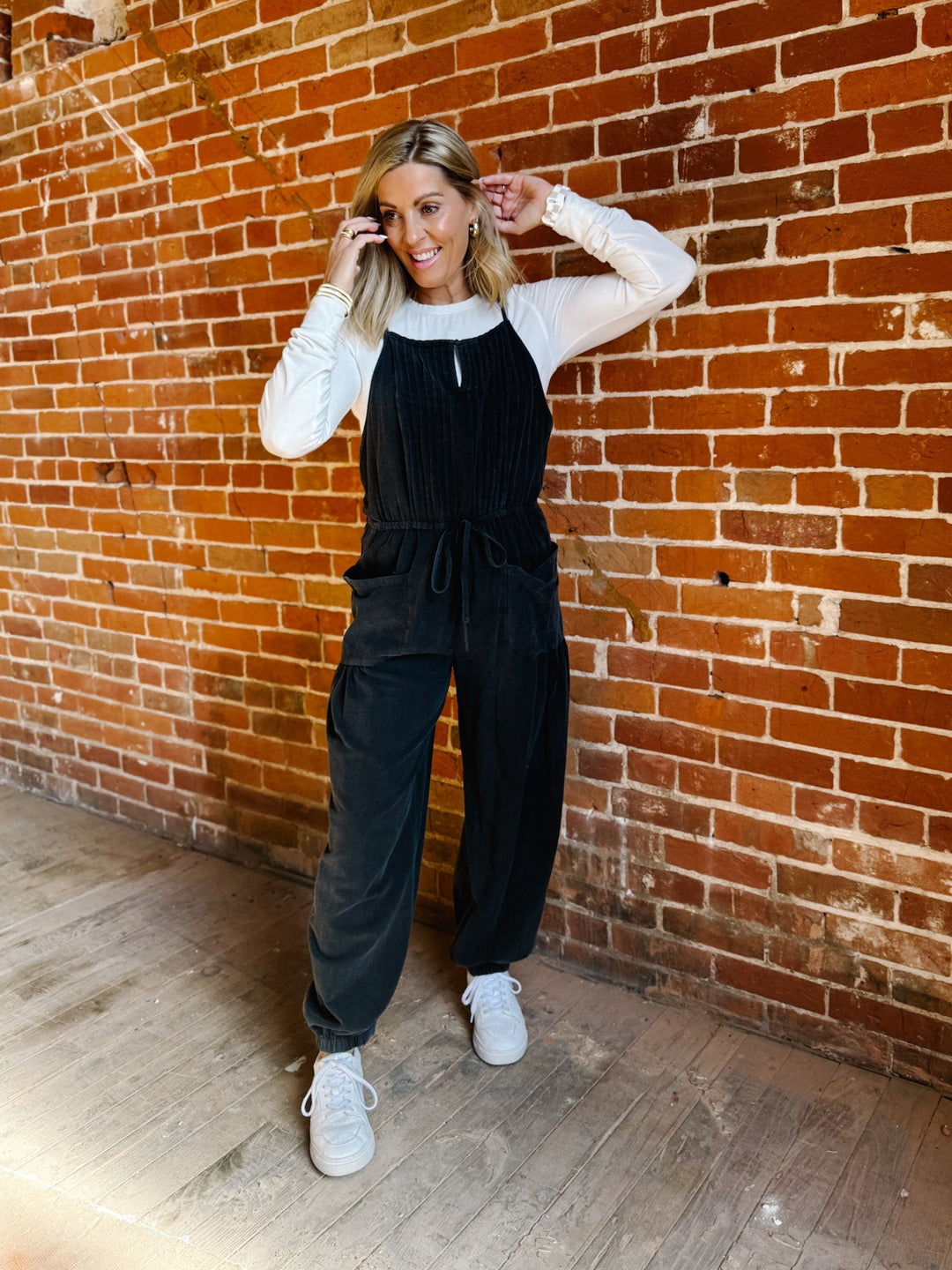 Easy Does it Jumpsuit, Ash Black