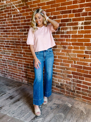 Easy Living Button Up Cardigan, Light Pink