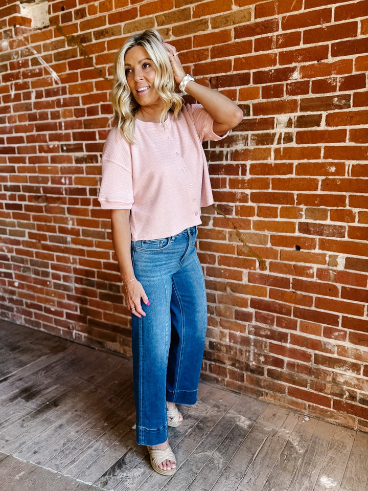 Easy Living Button Up Cardigan, Light Pink