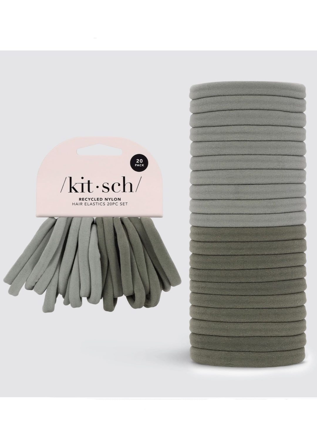 Eco-Friendly 20 Piece Nylon Elastics, Eucalyptus