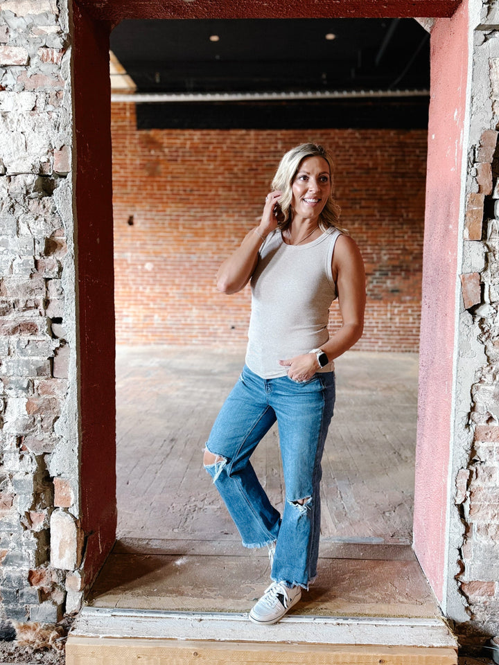 Edlin Tank Top, Heather Taupe