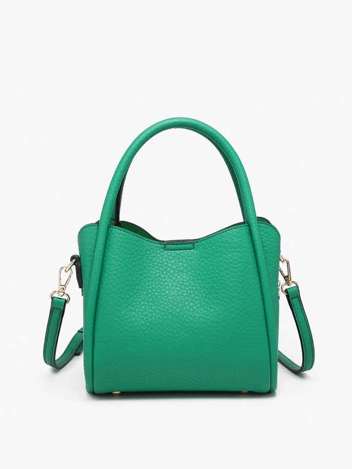 Ruby 3 Compartment Satchel, Emerald Green