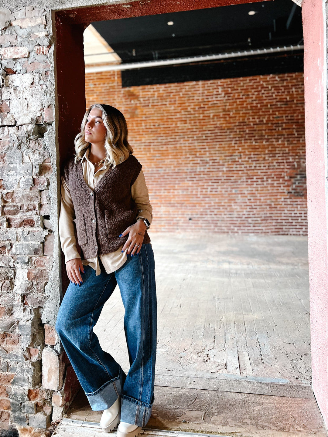 Emma Sleeveless Cardigan, Coffee Bean