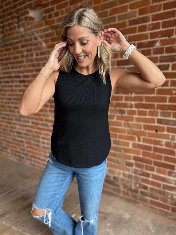 Euclid Ribbed Tank, Black