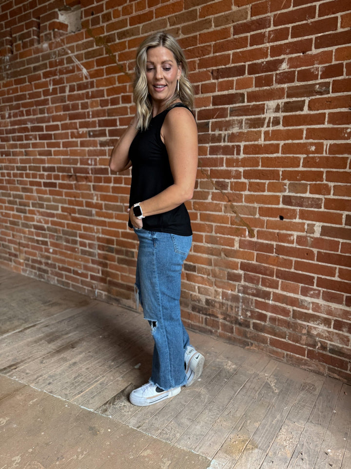 Euclid Ribbed Tank, Black