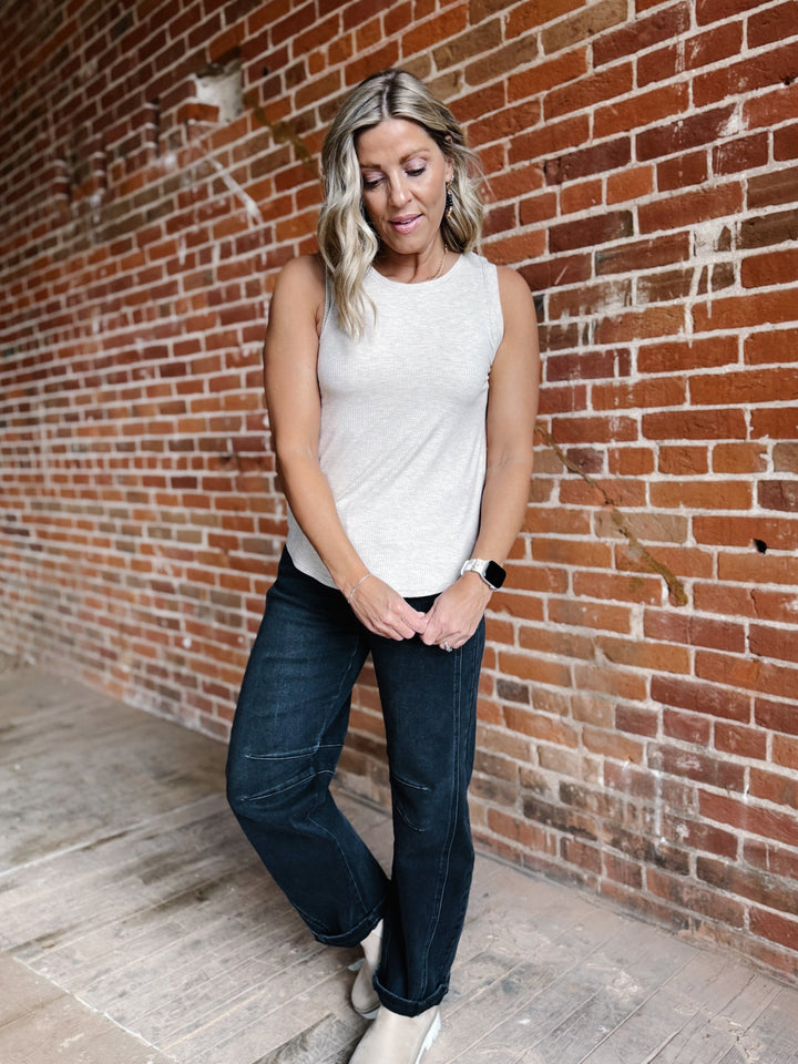 Euclid Ribbed Tank, Oatmeal